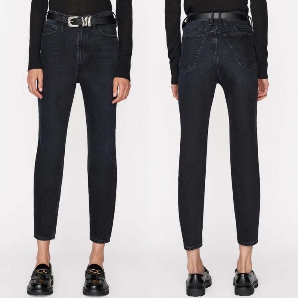 NWT Frame Denim Le High ‘N’ Tight Taper Jeans in Inkwell Black